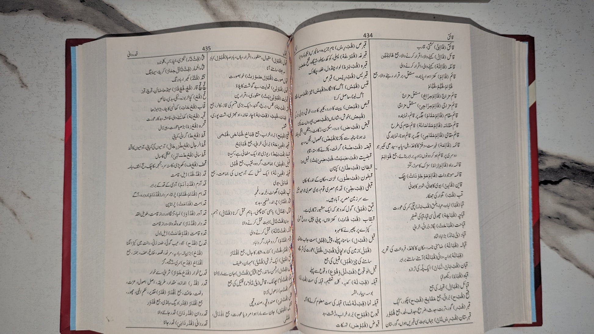 Close-up of Urdu lexicon text from Farhang-e-Amira dictionary highlighting authentic linguistic references.