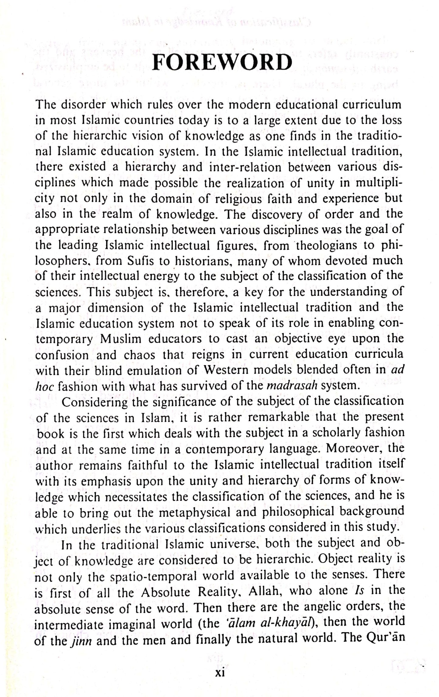 Classification of Knowledge In Islam