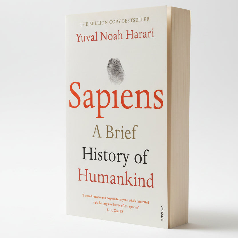 Sapiens: A Brief History of Humankind by Yuval Noah Harari – Book Cover | Kitab Markaz