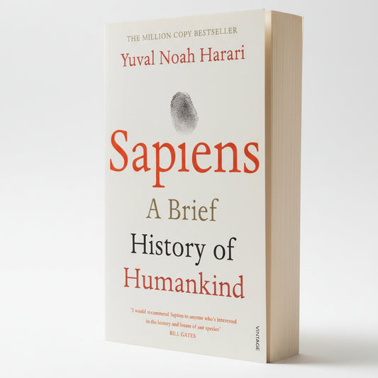 Sapiens: A Brief History of Humankind by Yuval Noah Harari – Book Cover | Kitab Markaz