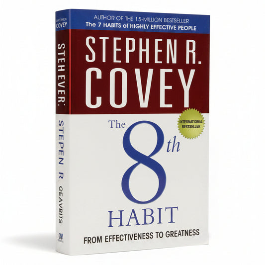 The 8th Habit by Stephen Covey – Book Cover | Kitab Markaz